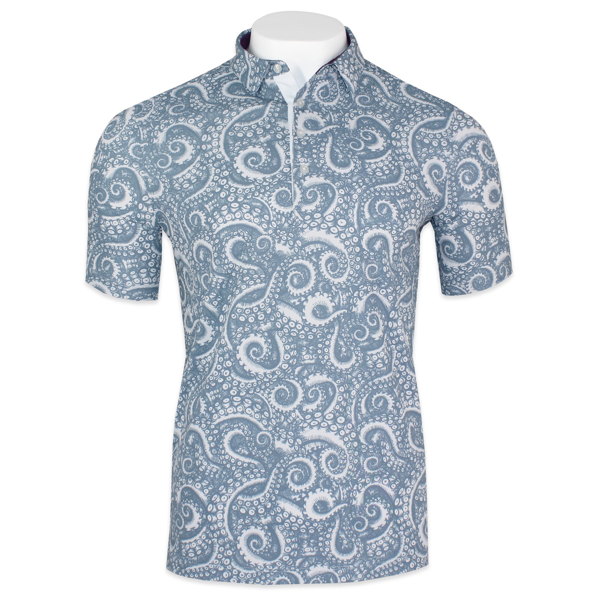 'Octopus Seamless' Four Button Golf Shirt